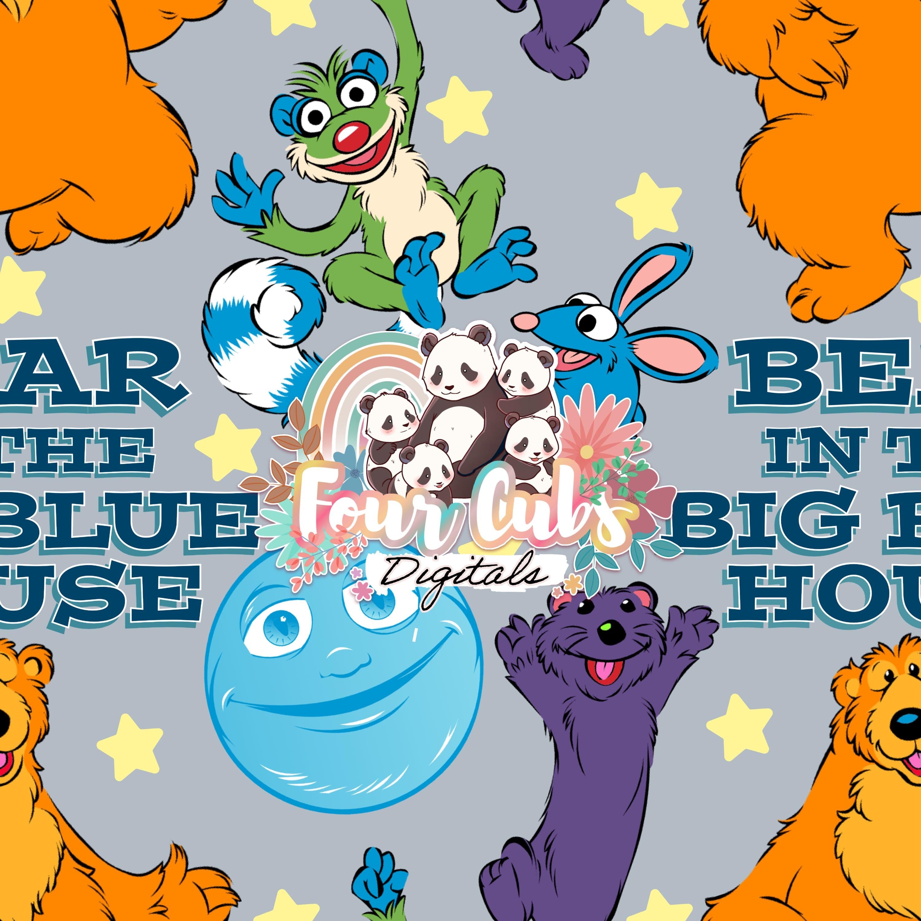 Magical Moonlight Bear Light and Dark seamless