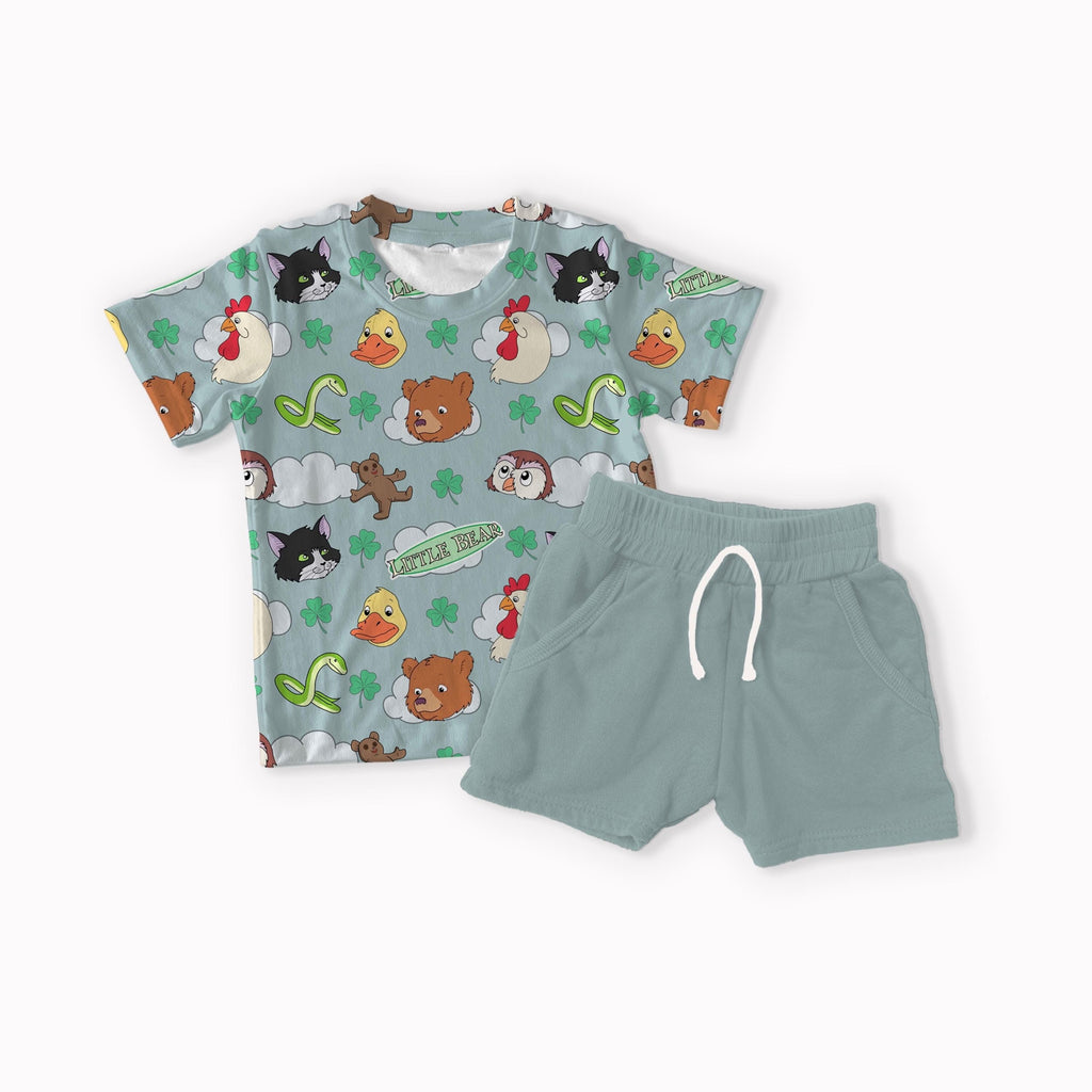 Bear and Friends green and blue seamless