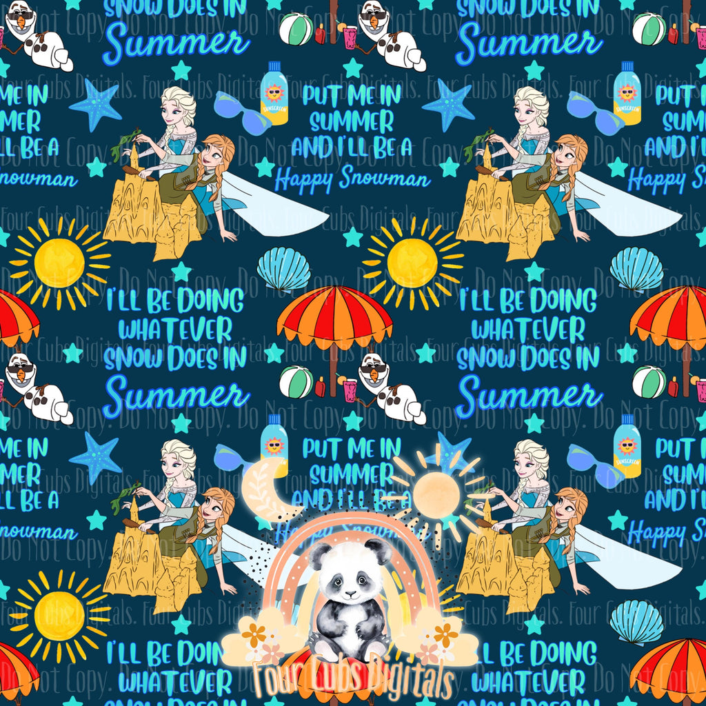 Snowman Summer seamless
