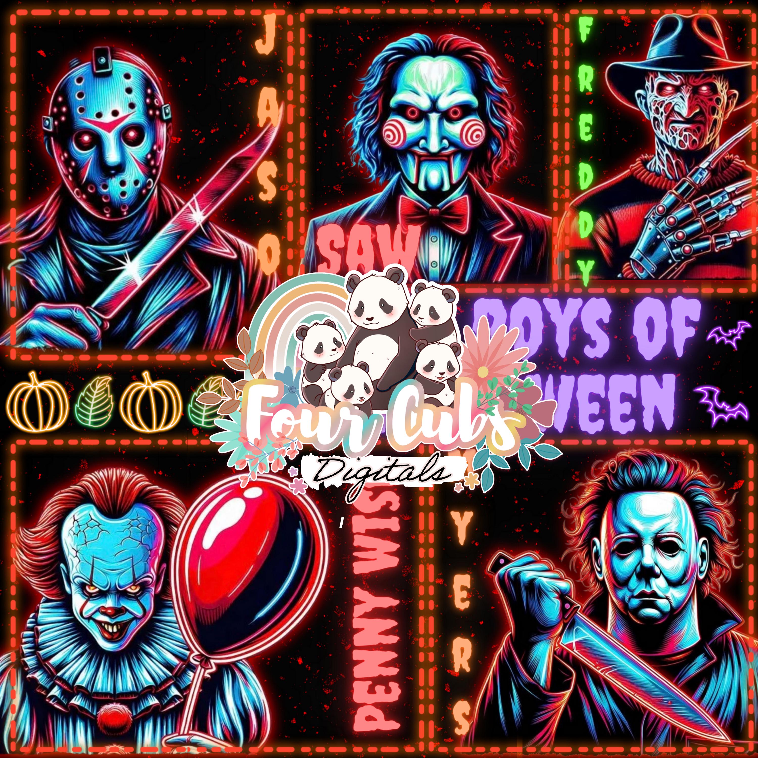 Neon Halloween Boys seamless