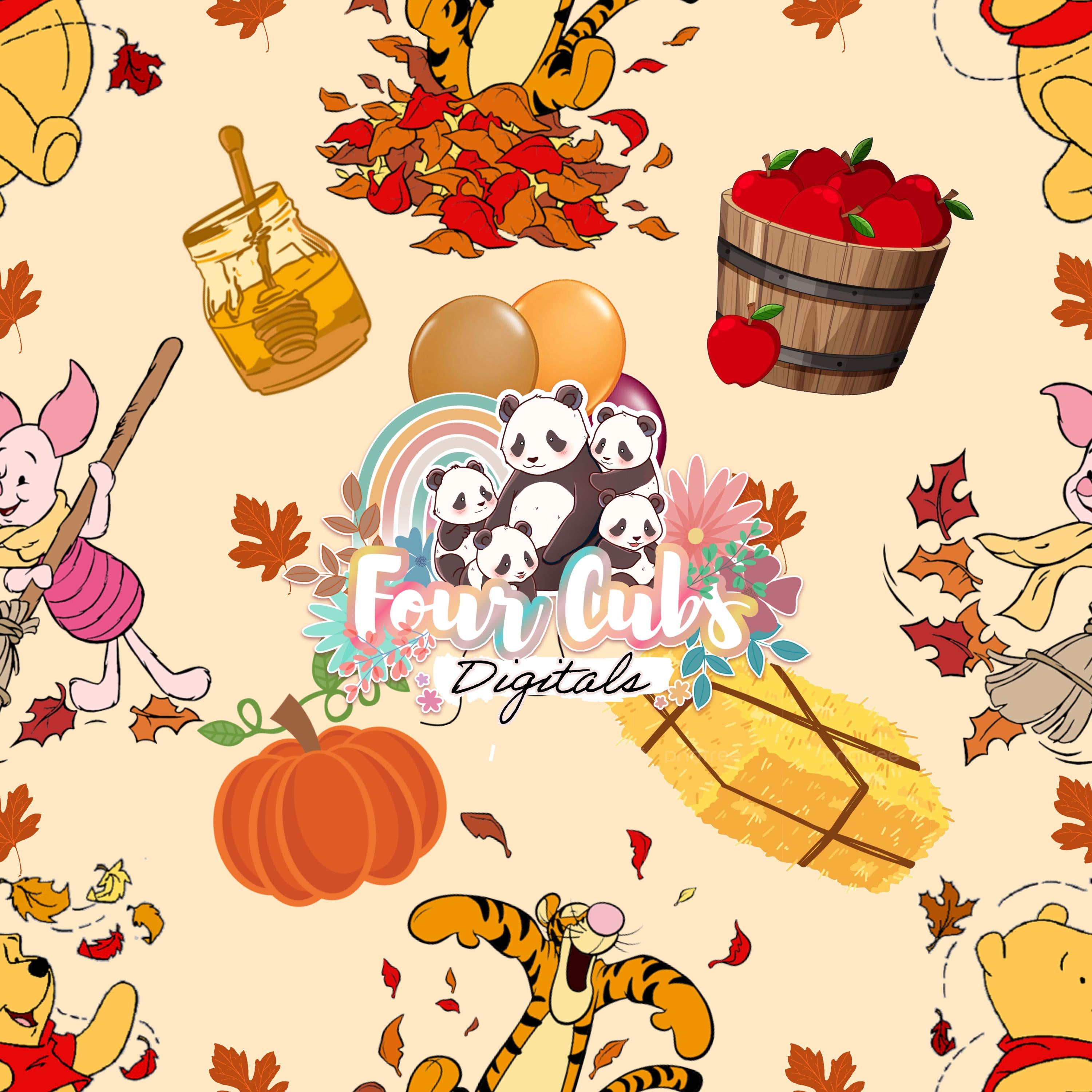 Pooh Bear Fall seamless