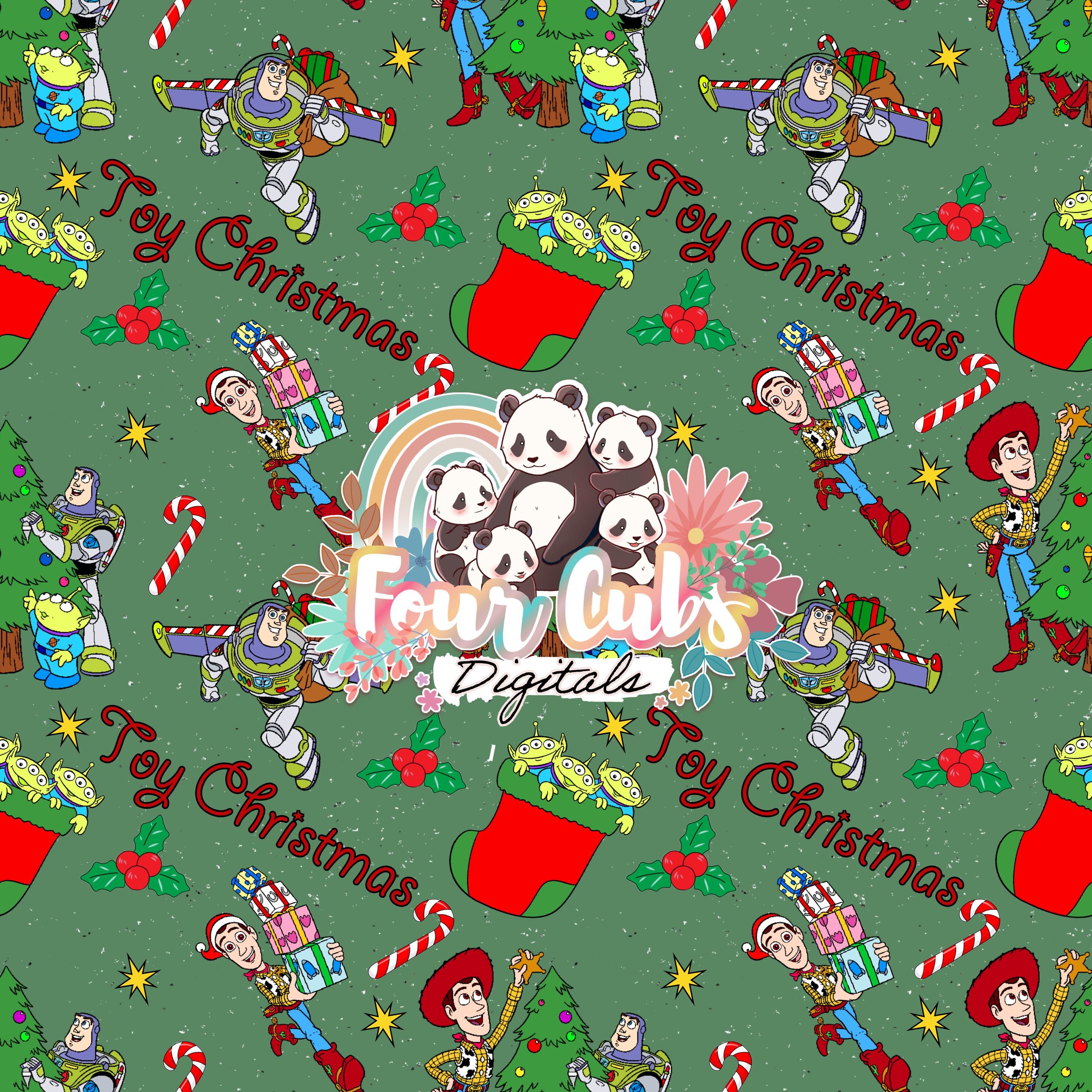 Red and Green Toy Christmas seamless