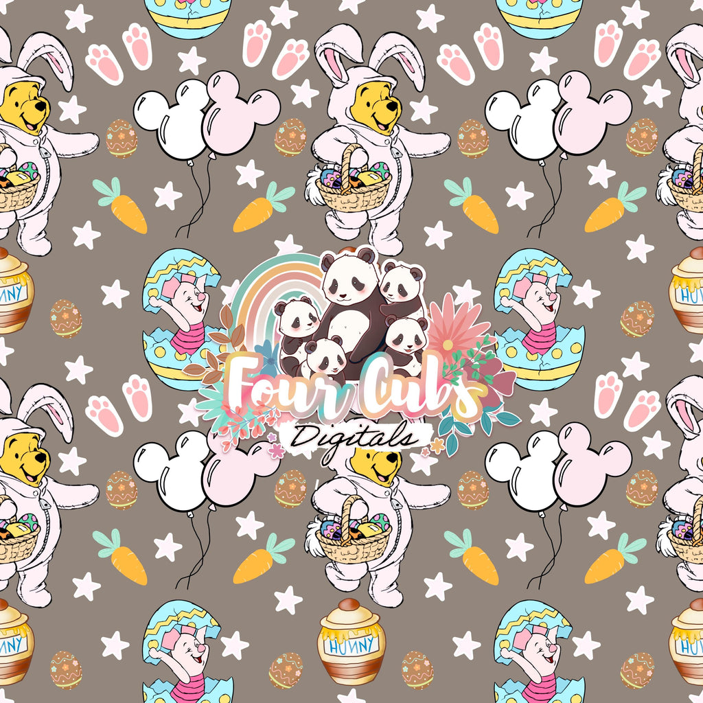 Pooh Easter seamless