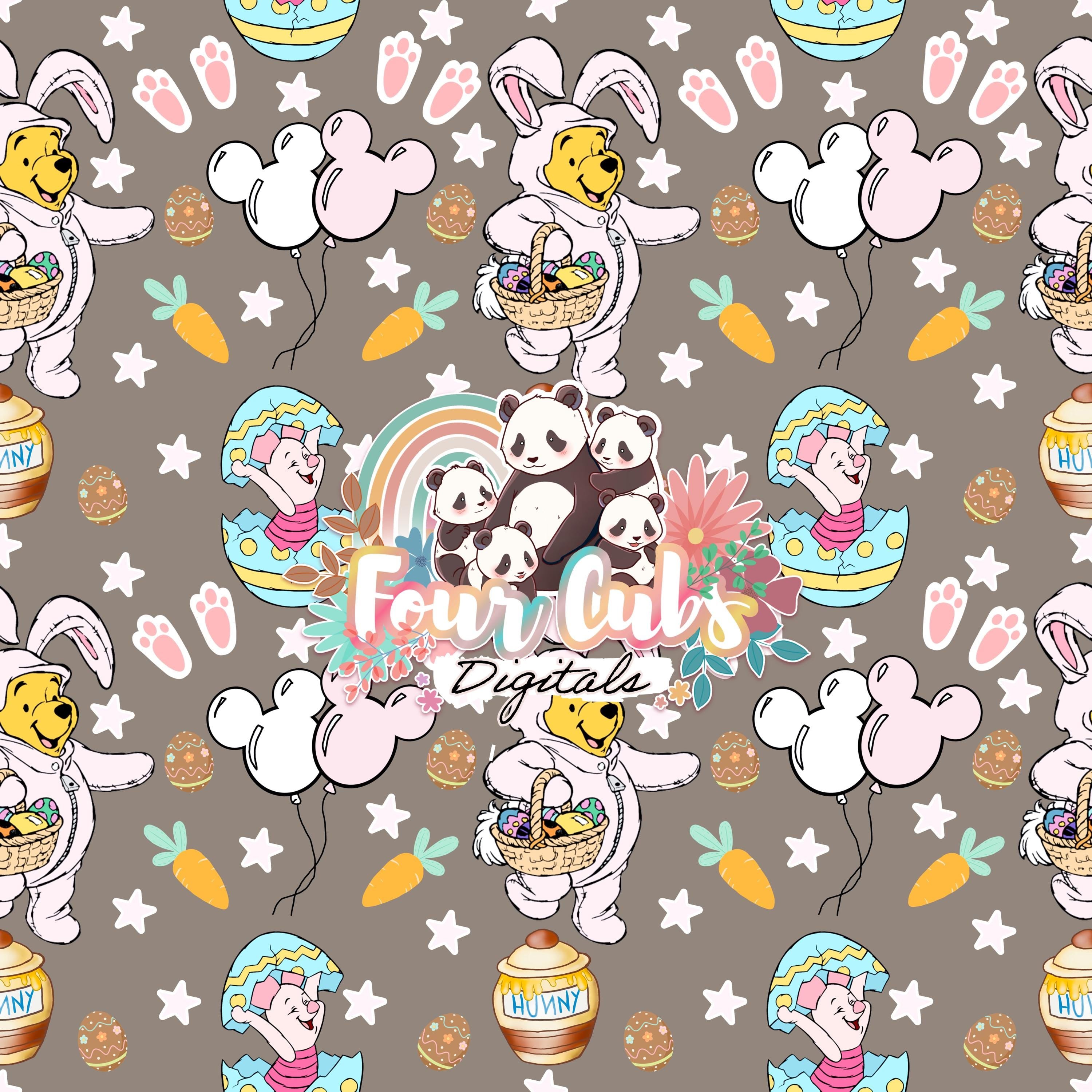Pooh Easter seamless