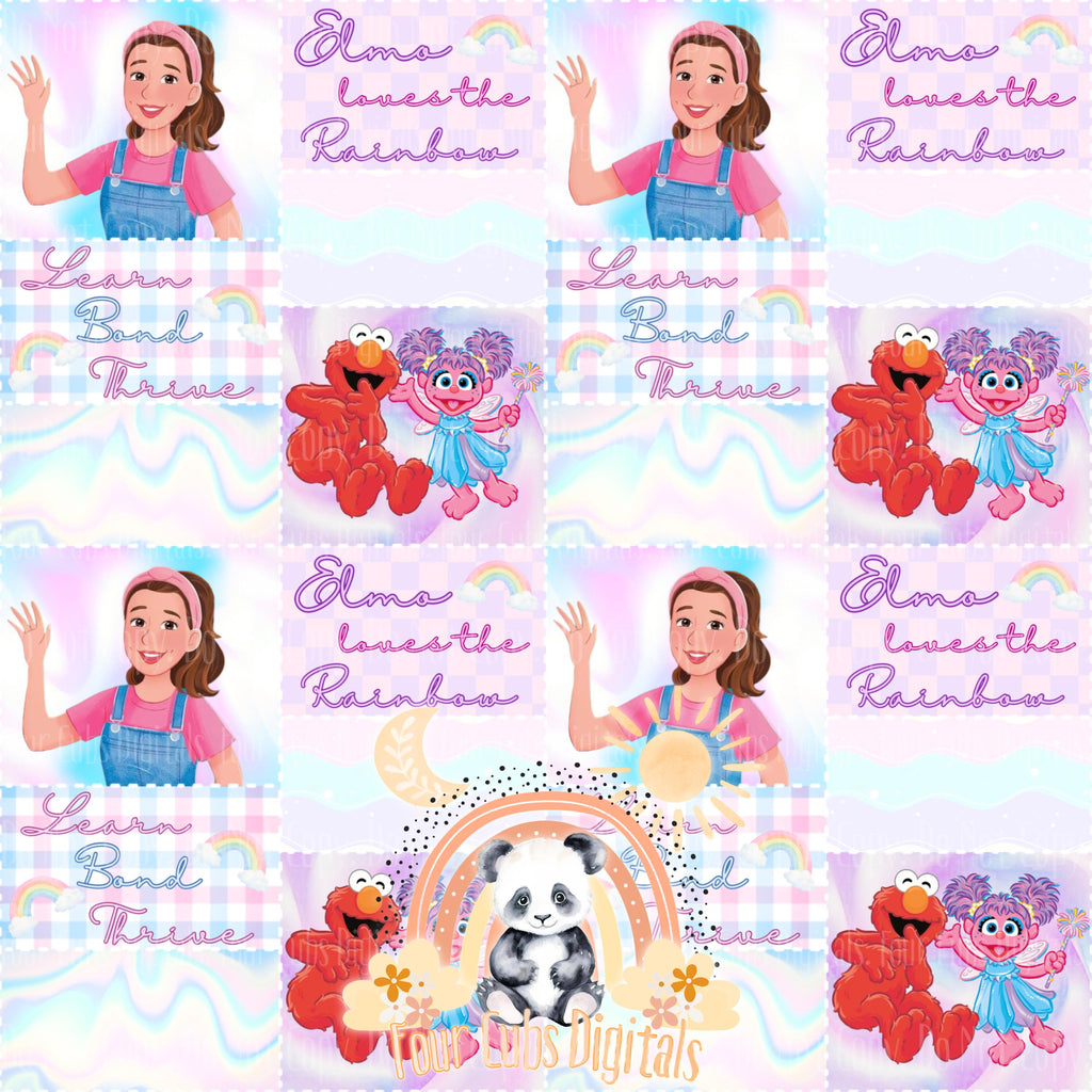 Pastel Rainbow Friends seamless