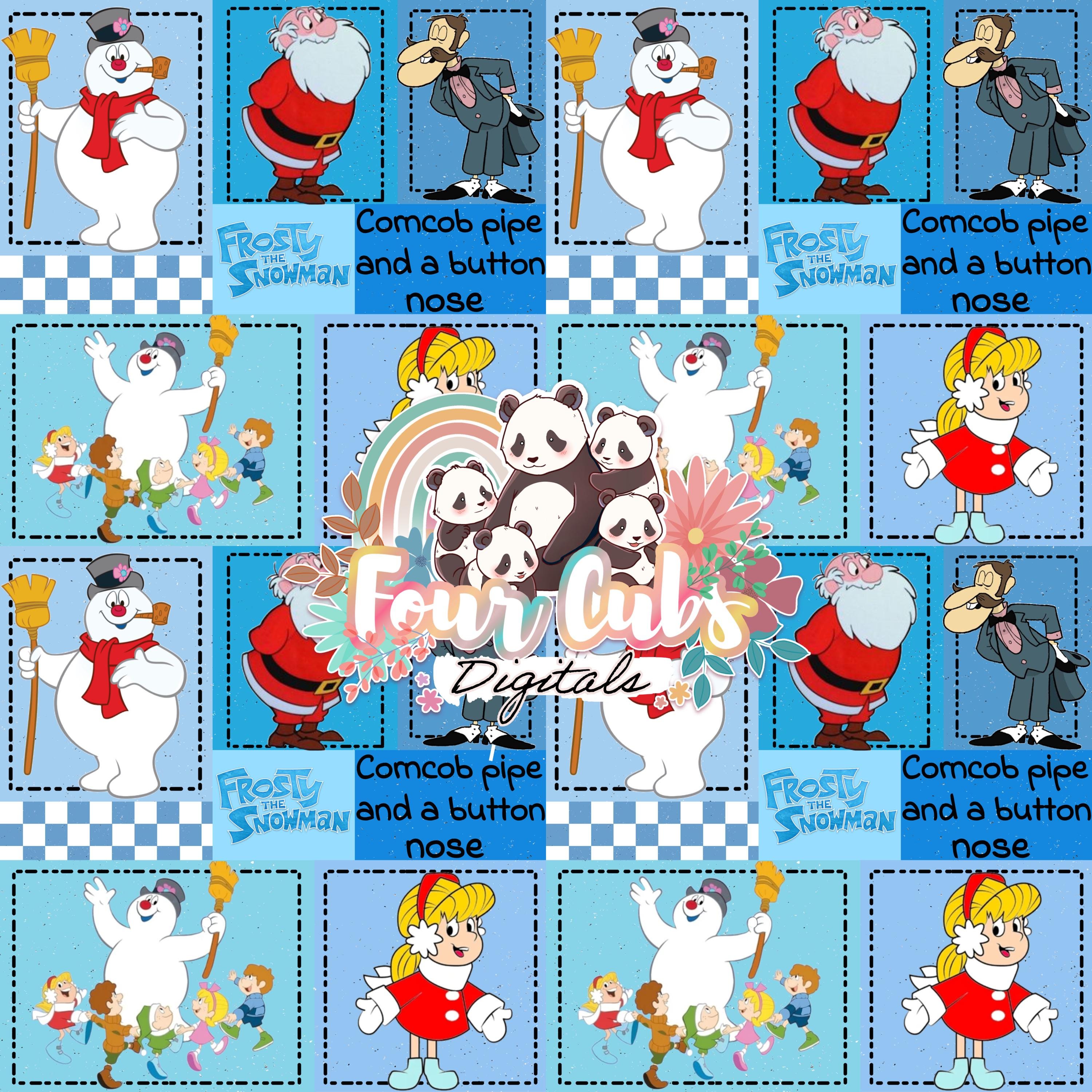 Magic Christmas Snowman seamless