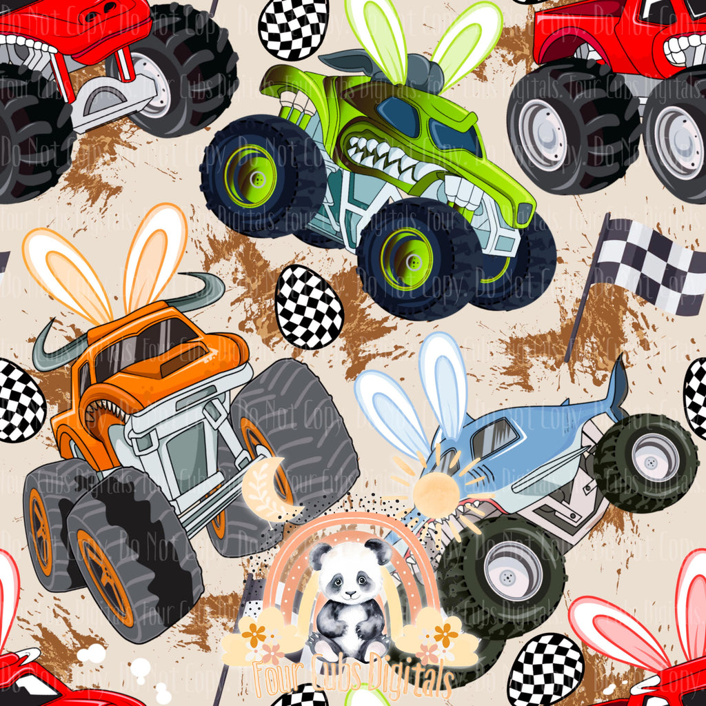 Easter Trucks seamless
