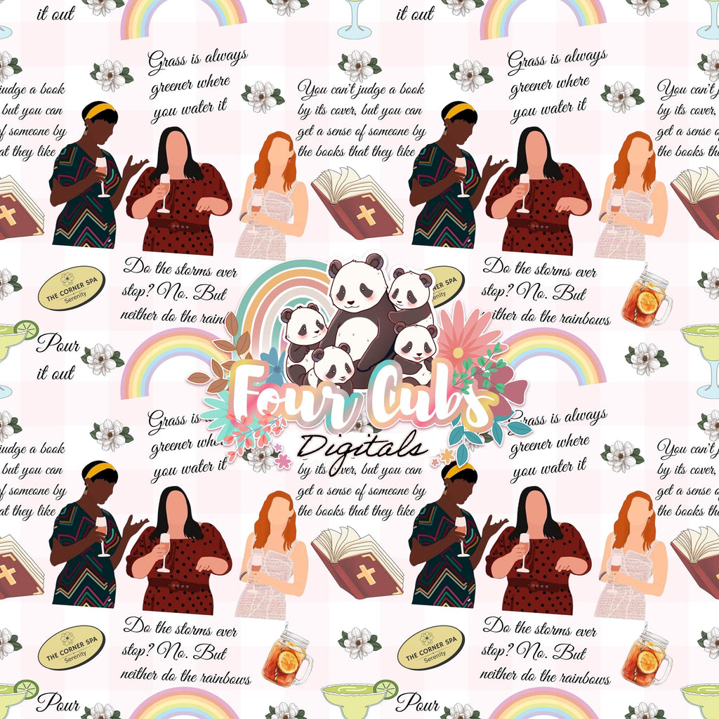 Southern Sisterhood blue and pink seamless files