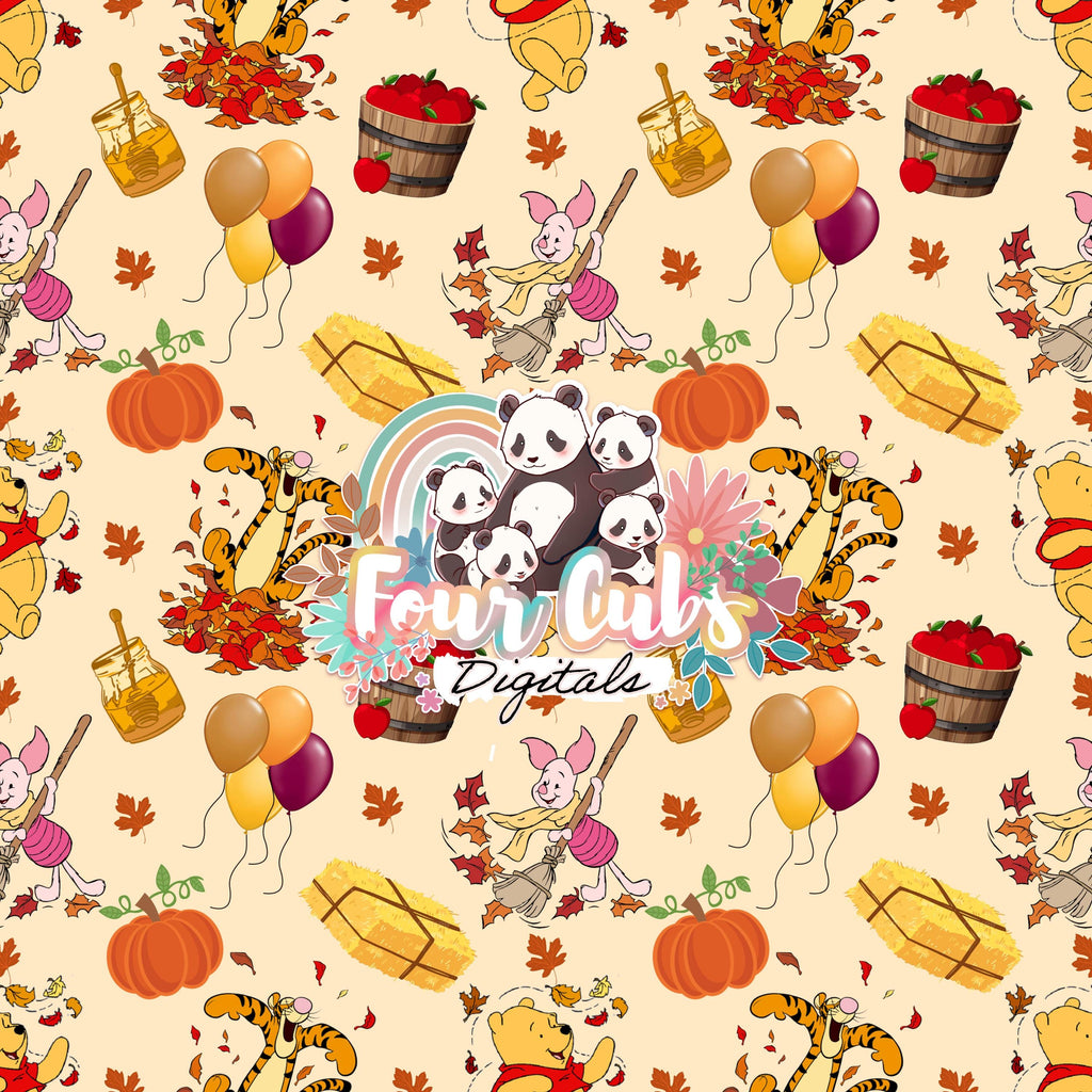 Pooh Bear Fall seamless