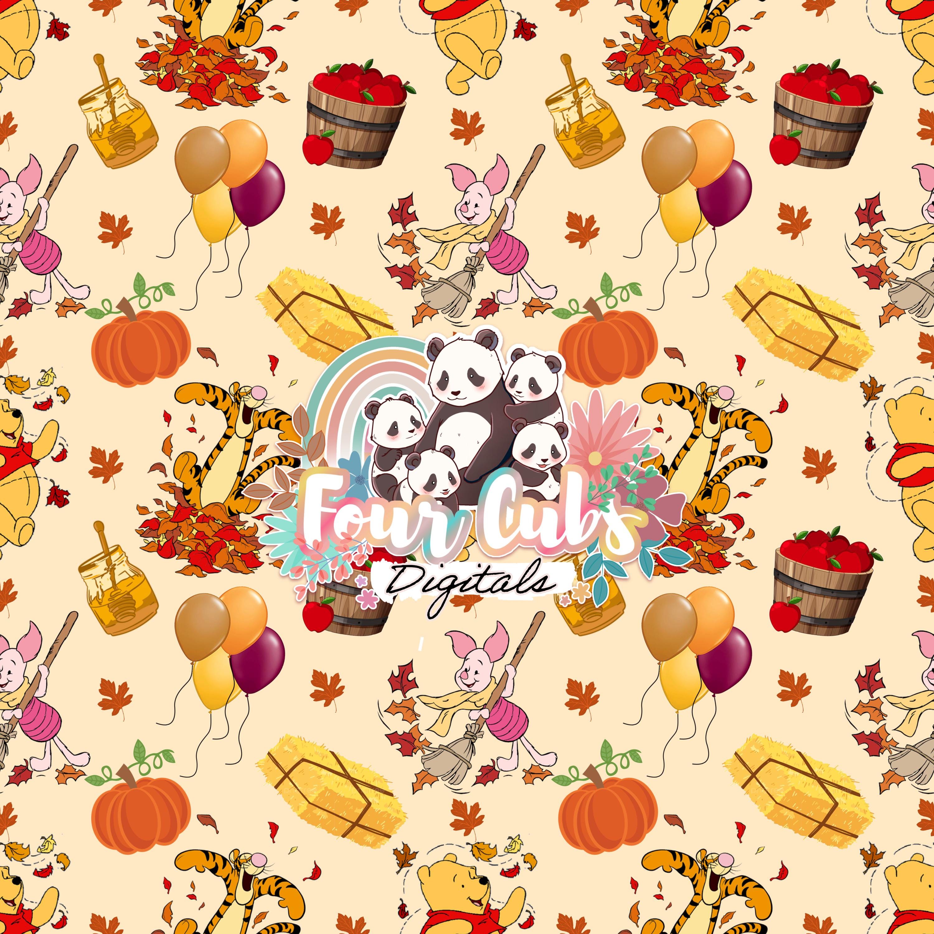 Pooh Bear Fall seamless