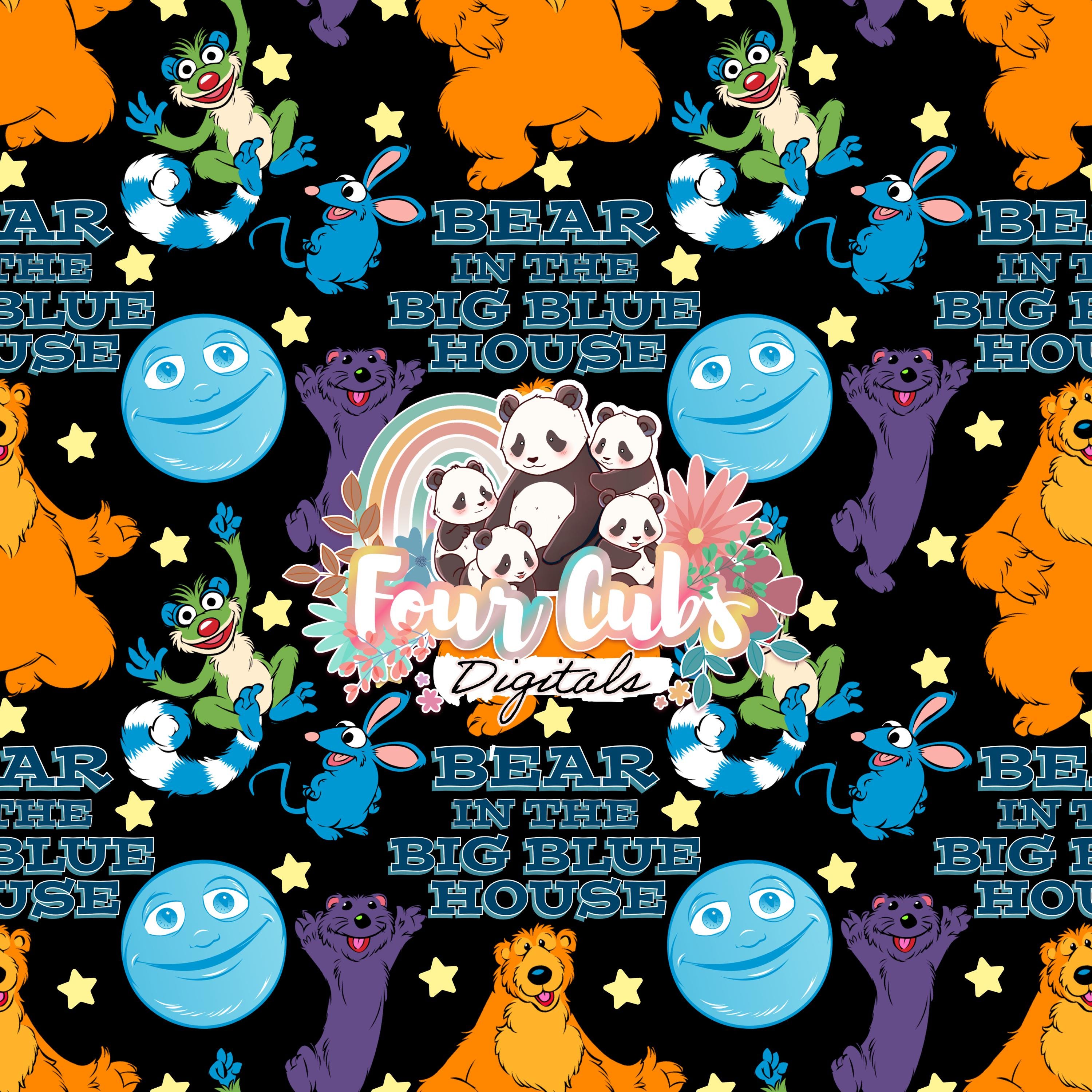 Magical Moonlight Bear Light and Dark seamless